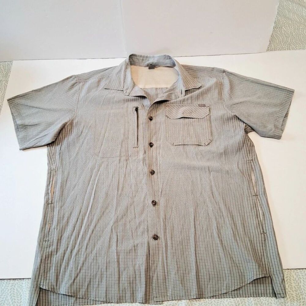 Eddie Bauer Travex Men's Hiking/Utility Shirt Large Green Plaid